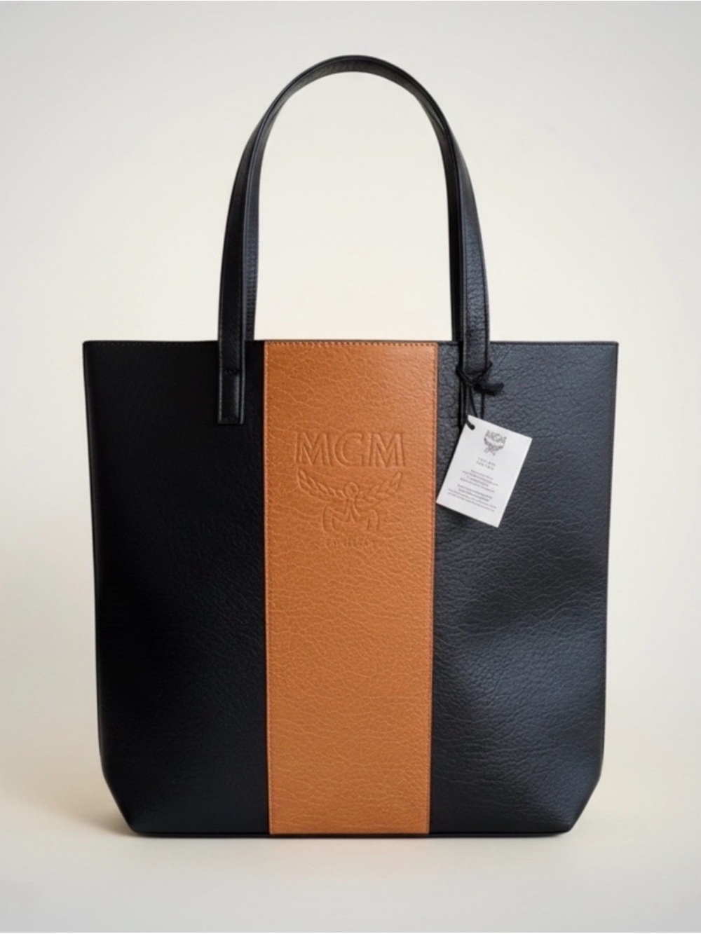 GWP- MCM Parfum Black and Cognac Faux Leather Tote